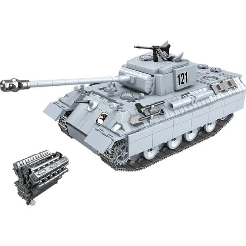 2019 World War 2 WW2 Soldiers Armored Vehicle Panther Main Battle Tank Military SWAT Army Building Blocks Bricks Toys Xmas Gift