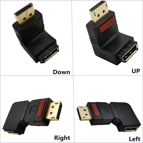 UP Down Left Right Displayport adapter Right angled DP adapter 4k/60Hz pass through 90 degree Angle Displayport 1.4 converter