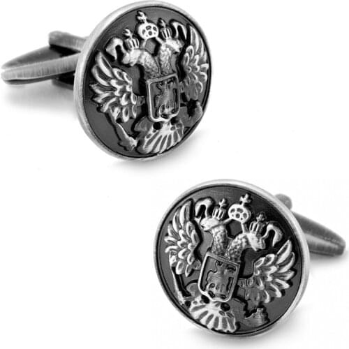 SPARTA Antic Silver Plated Two Heads Eagle Basso-Relievo cufflinks mens Cuff Links + Free Shipping !!! metal buttons