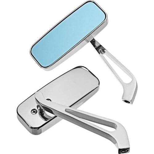 1 Pair Motorcycle Mirror Moto Bike Rearview Mirror Rear-View Mirrors Alloy Motorcycle Rear View Mirrors 8mm/10mm Blue , P-115