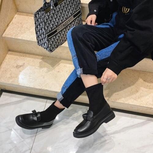 2021 Winter New Boots Woman Ankle Boots Low Heel Female Non Slip Women Shoes Bowknot Cute Casual Ladies Black Warm Work Booties