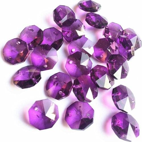 1000Pcs/lot 14M Green Crystal Octagonal Beads for chandelier Parts,curtain bead DIY Romanticrn accessories Decoration+Free rings