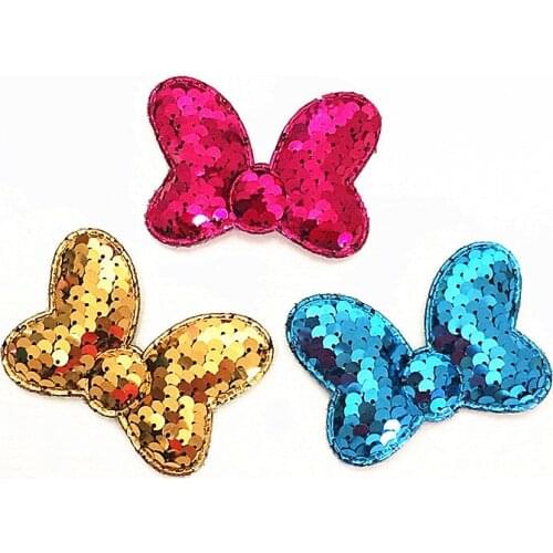 2pc fashion Children Bow Hair Clip popular can flipped color Fish Scale elasticity Hair Band multi-layer sequin Hair Accessories