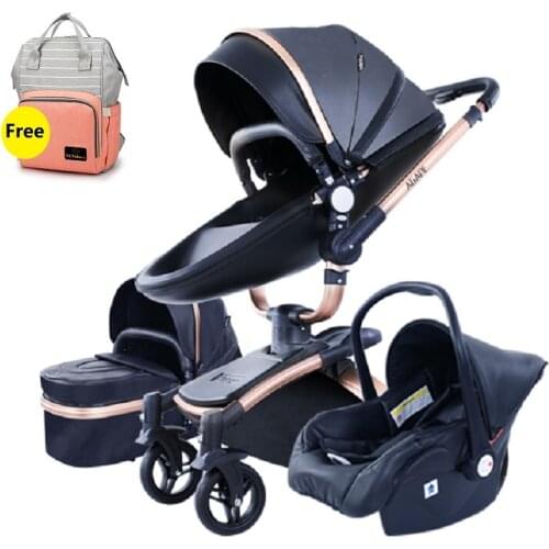3 in 1 baby stroller high quality newborn baby strollers 2 in 1 leather stroller 3 in 1 baby pram foldable baby carriage