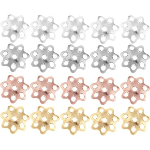 5 Pieces Hollow Out Flower Bead Caps 8mm for Jewelry Making Earring Dangle Charms Spacer