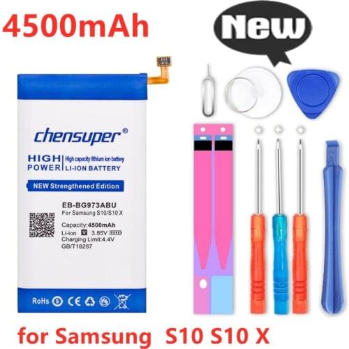 Chensuper EB-BG973ABU 4500mAh Battery for Samsung GALAXY S10 S10 X S10X SM-G9730 G9730 Batteries