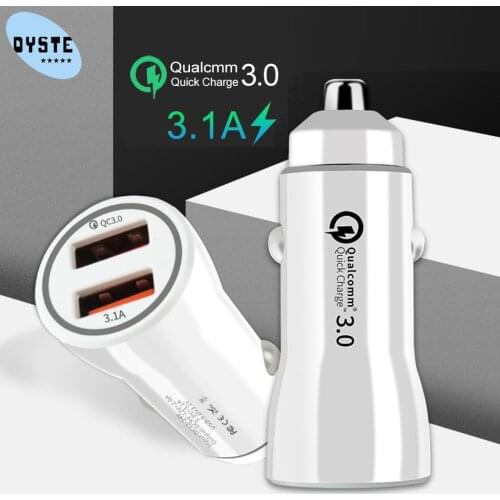 For Samsung S10 S9 S8 note 10 9 8 A50 A8 J5 J7 2018 Dual USB Car Charger Quick Charge QC3.0 Auto Mabile Phone 3.1A Fast Charging