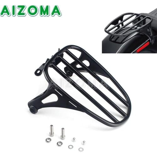 Gloss Black Steel Motorcycle Rear Solo Luggage Carrier Rack For Harley 2018-Up Softail Deluxe Heritage Classic FLDE FLHC FLHCS
