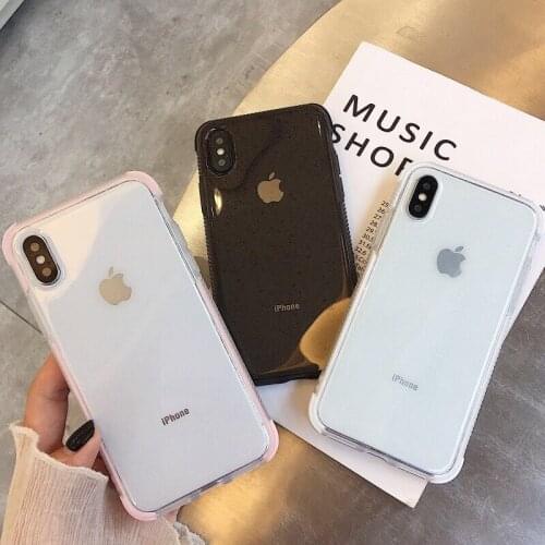 Bling Clear Soft TPU Shockproof Case Cover For iPhone X SE 7 8 6 8 Plus 5 6S TPU Clear Glitter Coque sFor iPhone XR XS SE XS Max
