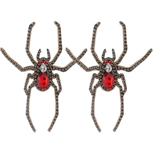 NeefuWofu Insects Exaggeration Spider Earring Bincos Color Retro Glass Big Large Earrings For Women Fine Jewelry Wholesale
