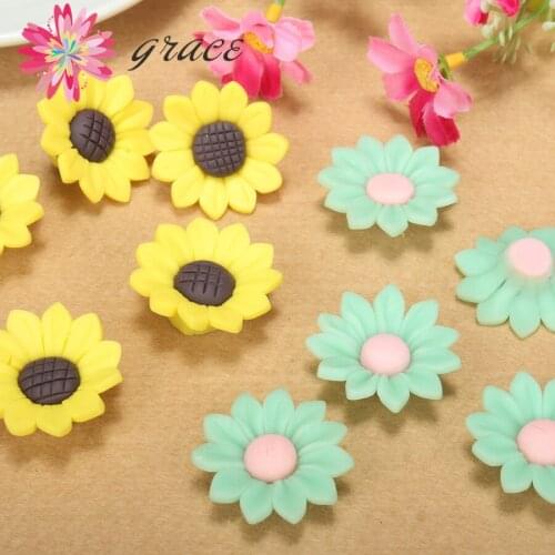8pc/lot 30mm Polymer Clay Flowers Sunflower Beads For Crafts Jewelry Necklace Making Decoration Accessories Handwork Materials