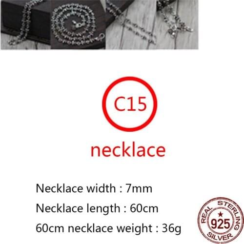 C15 S925 sterling silver necklace personalized fashion simple punk hip-hop style anchor around the shape sweater chain to send