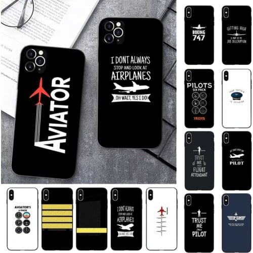 FHNBLJ Airplane Pilot Epaulette Silicone Black Phone Case for iPhone 11 12 pro XS MAX 8 7 6 6S Plus X 5 5S SE 2020 XR case