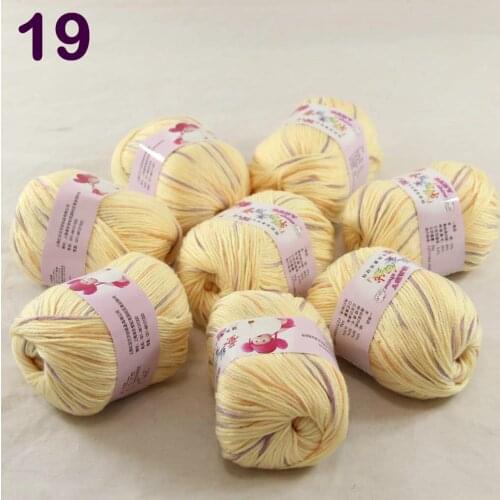 Color Optional 8 ballsX50g Cashmere Silk Velvet Children Hand Kintting Yarn Yellow Purple 18-19