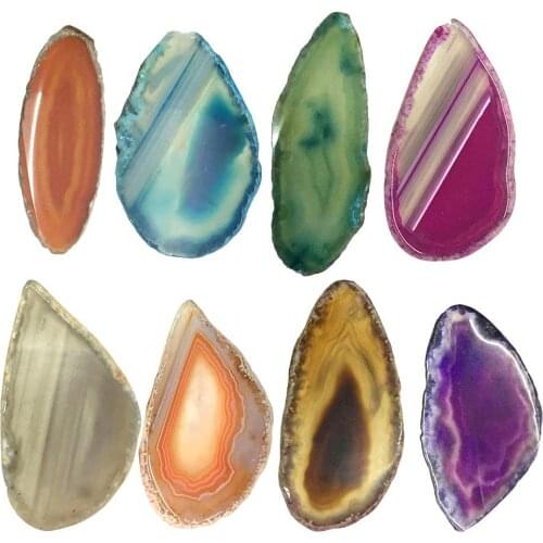Agate Slice Coaster Brazil Raw Gemstone Christmas Gift Crystal Ornament Home Decoration Colorful Bead Polished Quartz