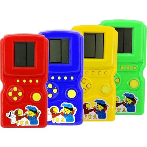Classic Tetris Hand Held LCD Electronic Game Toys Fun Brick Game Riddle Handheld Game Console Random color