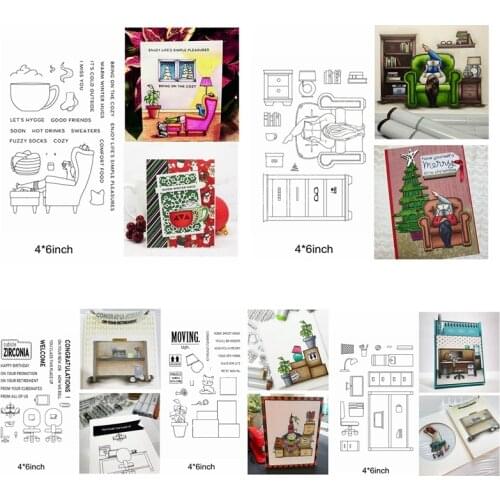 Furniture Girls Box Office Supplies Sofa Cup Letter Clear Silicone Stamps Scrapbook Craft Make Cards DIY Handmade New Stencils