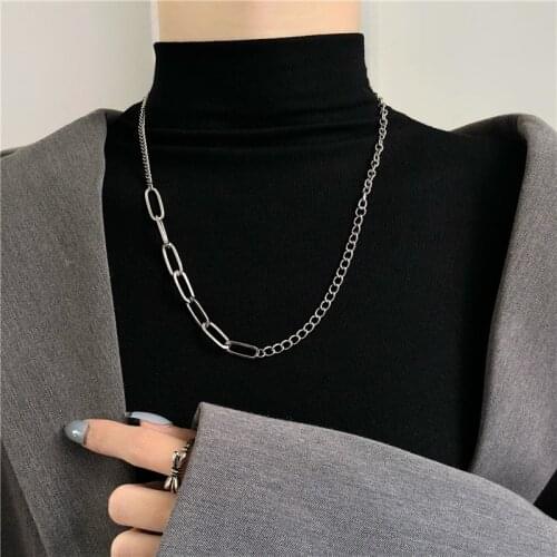 Hip-hop Punk Metal Chain Necklace European And American Style Fashion Simple Sweater Chain Mens Womens Jewelry Accessories