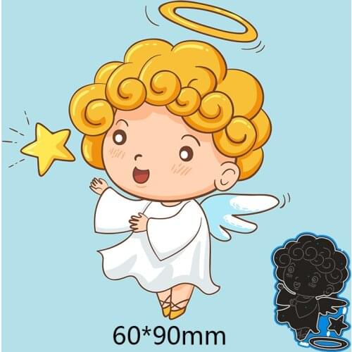 Metal Cutting Dies Little angel picking stars New Scrapbook paper Decoration Embossing DIY Paper Card Craft 60*90mm