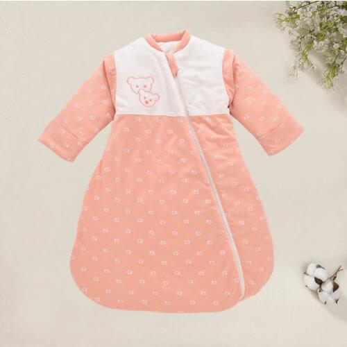 Soft Warm Baby Sleeping Bag Multifunctional Removeable Sleeve Sleepsacks For 6-12 Months Cute Breathable Infant Blanket Swaddle