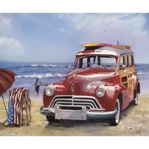 40X50cm Oil Painting By Numbers landscape Car DIY Paint By Numbers On Canvas Home Decor Frameless Digital Painting