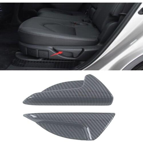 For Toyota Highlander 2021 2022 Carbon Fiber Rear Seat Adjust Panel Cover Trim Seat Changable Handle Decoration Cover Frame