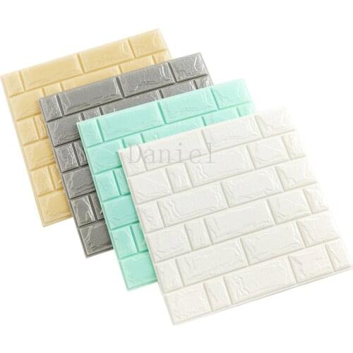 Pe Foam 3d Wall Stickers Living Room Bedroom Wall Covering Diy Self-adhesive Brick Wallpaper Wall Waterproof
