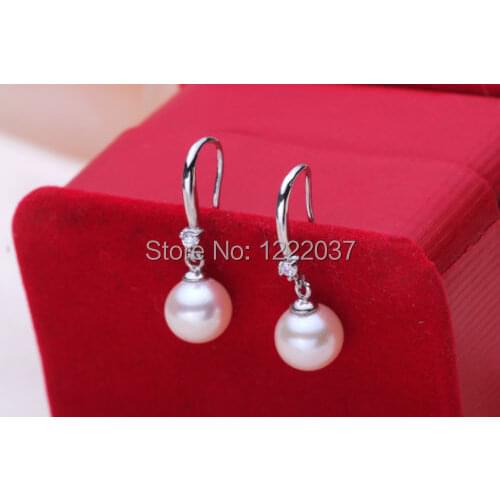 Natraul 7.5-8mm AAAA top rating pearl earrings Tibetan silver dangle(3color can choose)