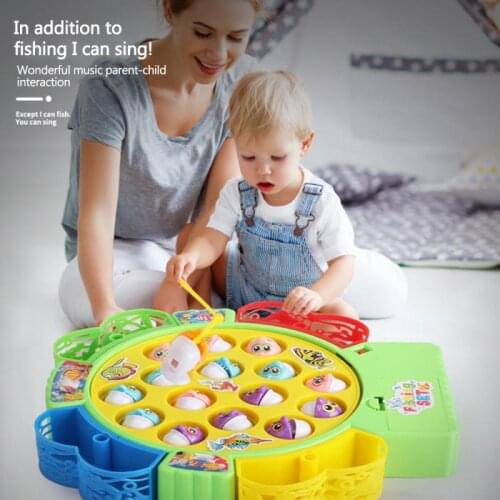 New Childrens Electric Rotating Fishing Plate Toy Educational Parent-child Interactive Toy Childrens Table Game Toys Gift