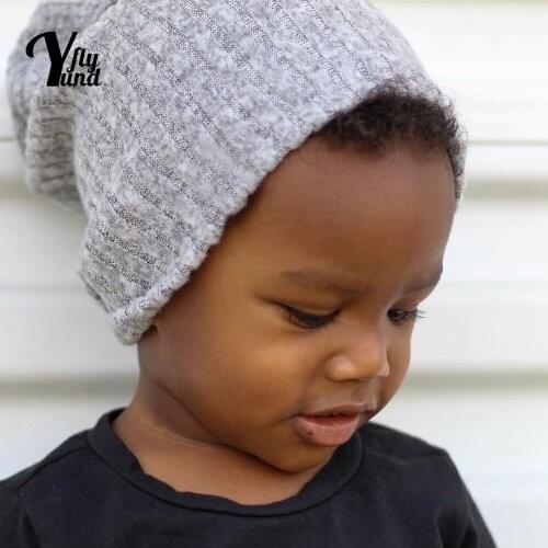 Yundfly Autumn and Winter Fashion Warm Knitting Wool Caps Solid Color Handmade Crochet Infant Hats Baby Headwear Christmas Gifts