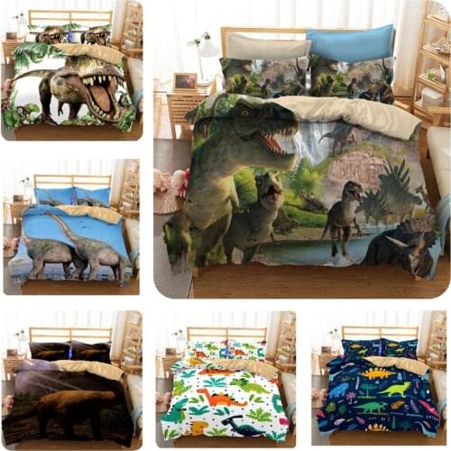 3D Dinosaur US Size Duvet Cover Set Duvet Cover With Pillowcases Without Filler Without Sheet Reactive Printed