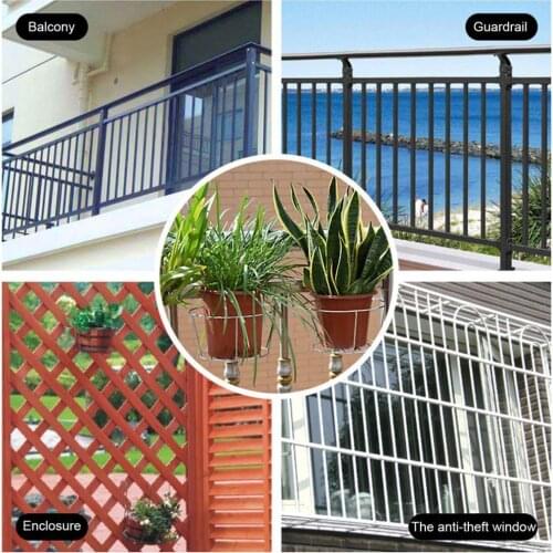 Durable Practical High Hardness Hanging Plant Stand Silver Color Flower Pot Holder Sturdy Garden Supplies