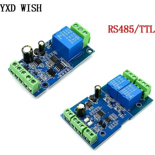 Modbus Rtu 1/2 Channel 5V Relay Module Input / Output RS485 / TTL Communication interface Relay 1 2 Way Relays indicator Board