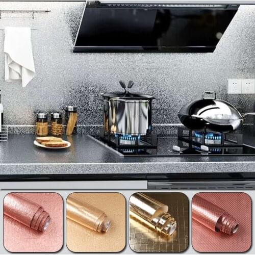 Pure Color Aluminum Foil Moisture-Proof Kitchen Self-Adhesive Paper Oil-Proof And High-Temperature Tin Foil Paper Hood Sticker