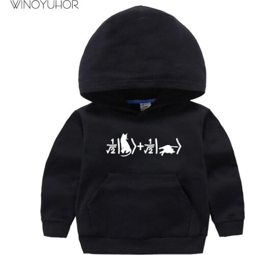 Cat Quantum Physics Funny Print Hoodies Kids Children New Autumn Winter Casual Sweatshirts Baby Boys Girls Pullovers Cute Tops