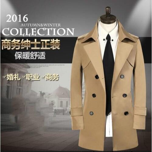 Mens trench coats khaki man coat men double breasted short clothes slim fit overcoat long sleeve spring autumn new designer 9XL