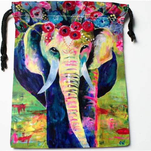 High quality Custom art printing storage bag drawstring bag gift Satin bags 18*22cm Compression Type Bags