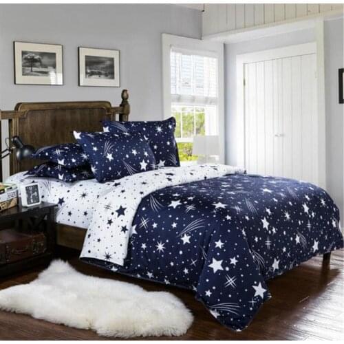 Starry sky bed linens star Bedding Sets gift for kids boys bedclothes family Duvet Cover set Quilt cover black Queen king size