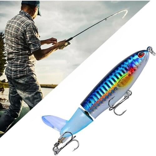 1 PCS Fishing Lure Artificial Hard Popper Bait Soft ABS 11cm Sea Lure Floating 8 15.6g Bait Hard Tail Colors Fishing Rotati R9H7