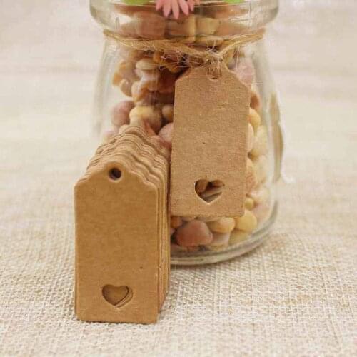 4*2CM 200pc scallop kraft blank tag heart cut gift/products/wedding favors display mini hang tag custom available