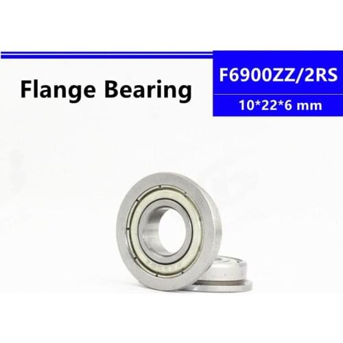 50pcs/100pcs F6900ZZ F6900-2RS 10*22*6mm flange deep groove ball bearing 10x22x6mm Flanged bearing F6900