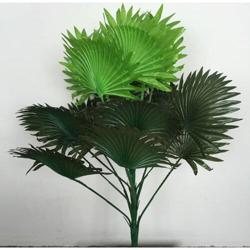 60cm 15 Leaf Artificial Coconut Fan Palm Plant Tree Wedding Home Church Florist Furniture Decor no Vase Fake Foliage Green