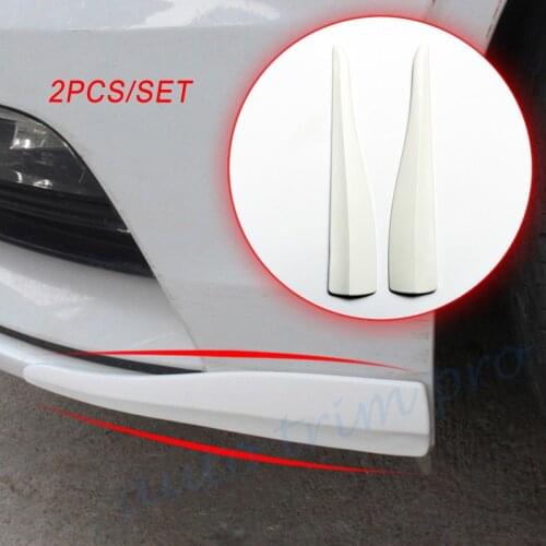White Auto Front Bumper Anti-rub Collision Strips Guard Edge Protect Crash Bar Exterior Moulding