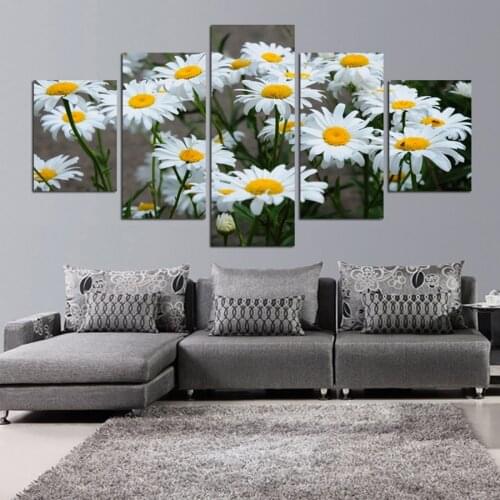 White daisies Diamond Painting 5 Piece Diy Full Square Round Drill Diamond Embroidery Flowers Mosaic 5D Needlework Home Decor Gift AA1836