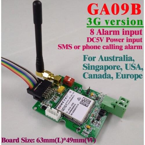 Free shipping 3G Version GSM Alarm board SMS Alert Wireless alarm GA09B Home and industrial security alarm system unit