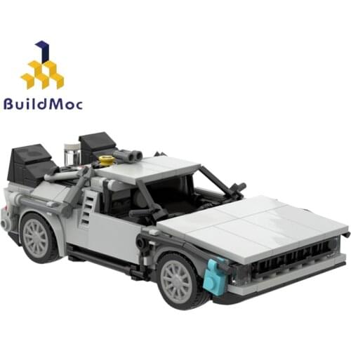 Buildmoc City Car DeLoreaning Movie Back to the Future Time Machine Speed Champions Super car Building Blocks Toys For Children