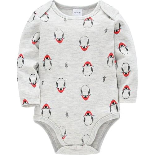 Kavkas Clothes For Children Little penguin Printing Spring And Autumn 100%Cotton Rompers Playsuits песочники для мальчиков