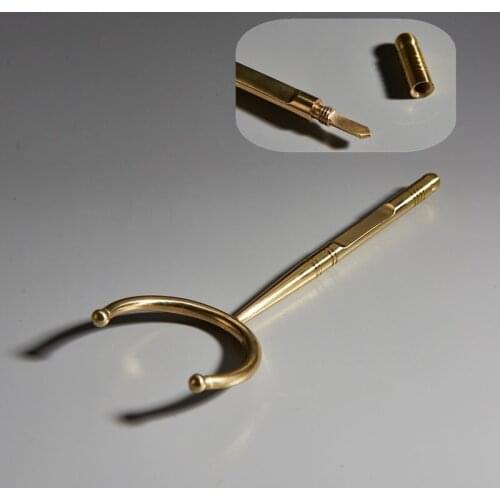 18cm double use pure copper tea cup fork kung fu tea needle ceremony accessories anti-scalding tea fork cup clip