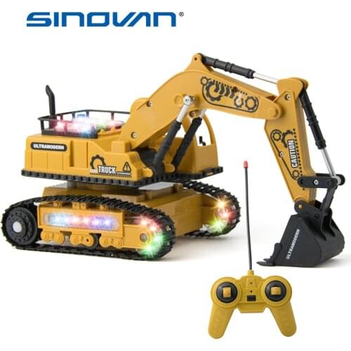 4CH Simulation RC Truck Excavator Toys With Music And Light Childrens Boys Gift Engineering remote control Car Tractor Toy