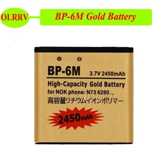 BP-6M Gold battery For Nokia N93 N73 9300 6233 6280 6282 3250 Batterie Bateria Accumulator 2450mAh